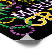 Funny Updown Pineaple Swinger Mardi Gras Bea Poster (Ecke)