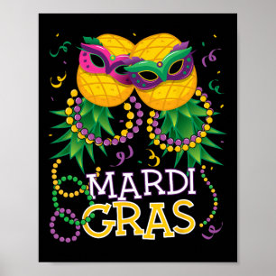 Funny Updown Pineaple Swinger Mardi Gras Bea Poster