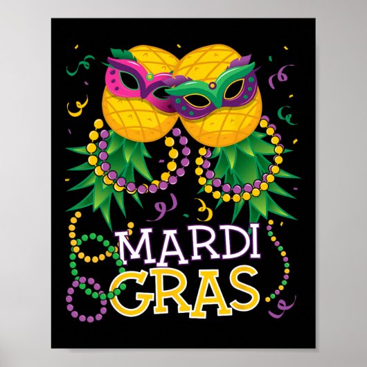 Funny Updown Pineaple Swinger Mardi Gras Bea Poster (Vorne)