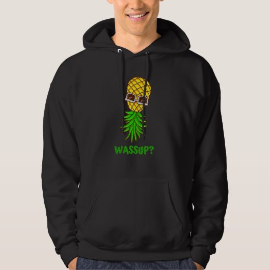 Funny Updown Pineaple Swinger Wassup Hoodie (Vorderseite)