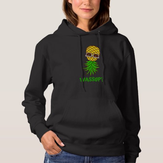 Funny Updown Pineaple Swinger Wassup Hoodie (Vorderseite)