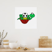 Funny Updown Turtle mit Fußball Ball Poster (Küche)
