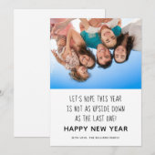 Funny Upside Down Happy New Year Card Feiertagskarte (Vorne/Hinten)