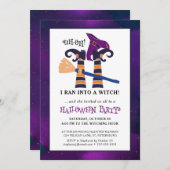 Funny Upside-Down Hexenleder-Halloween-Party Einladung (Vorne/Hinten)