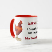 Funny Urban Hühnchen Bauer Red Hain Tasse (Vorderseite Links)