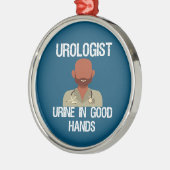 Funny Urologist Holiday Card Ornament Aus Metall (Links)