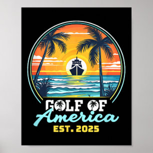 Funny US America Shirt Golf of US America Est 202 Poster