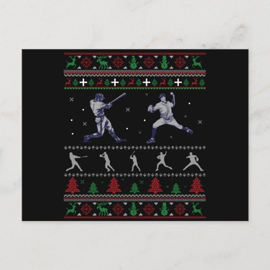 Funny US Basketball Ugly Christmas Sweater Postkarte (Vorderseite)