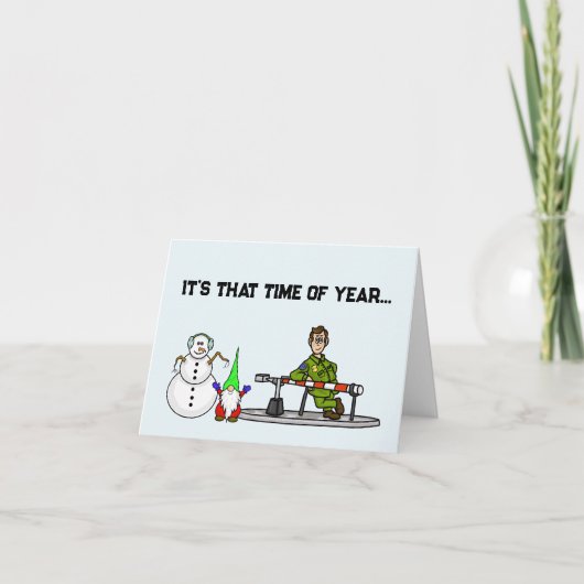 Funny US Border Patrol Snowman und Gnome Card Karte (Vorderseite)