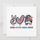 Funny US Flag Patriotic Dankeskarte (Rückseite)