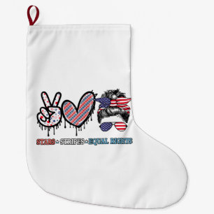 Funny US Flag Patriotic Großer Weihnachtsstrumpf
