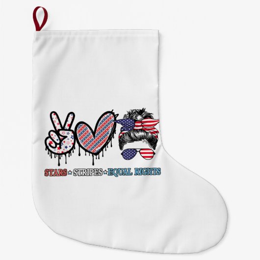 Funny US Flag Patriotic Großer Weihnachtsstrumpf (Vorderseite)