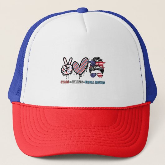 Funny US Flag Patriotic Truckerkappe (Vorderseite)