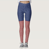 Funny US Flagge Pattern Patriotic Leggings (Vorderseite)