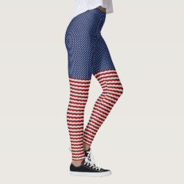 Funny US Flagge Pattern Patriotic Leggings