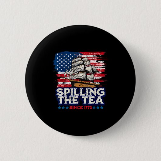 Funny Us History Teacher Boston Slling The Tea Sin Button (Vorderseite)