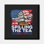 Funny Us History Teacher Boston Slling The Tea Sin Magnet (Vorne)