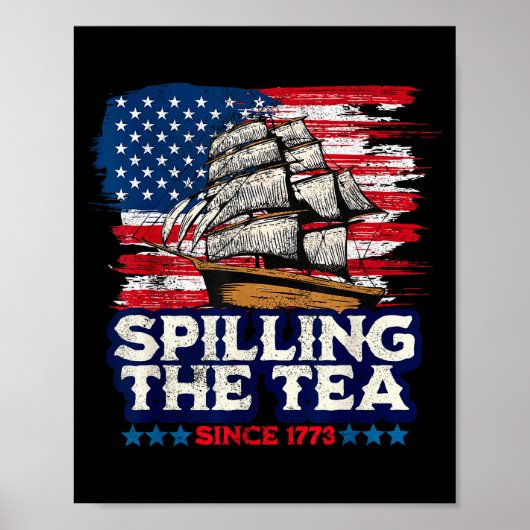 Funny Us History Teacher Boston Slling The Tea Sin Poster (Vorne)