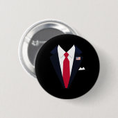 Funny US Präsident Trump Anzug Easy Halloween Button (Vorne & Hinten)