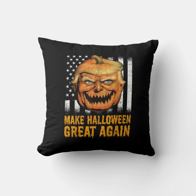 Funny US Trumpkin Halloween wieder groß Kissen (Vorderseite)