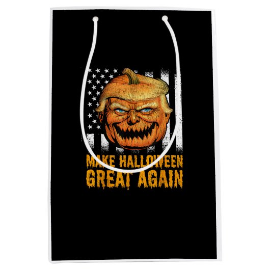 Funny US Trumpkin Halloween wieder groß Mittlere Geschenktüte (Vorderseite)