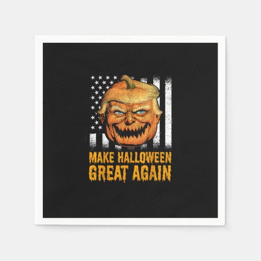 Funny US Trumpkin Halloween wieder groß Serviette (Vorderseite)
