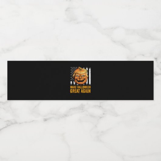 Funny US Trumpkin Halloween wieder groß Wasserflaschenetikett (Einzelnes Label)