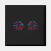 Funny Usa Fireworks Couple Just Here For The Firew Magnet (Vorne)