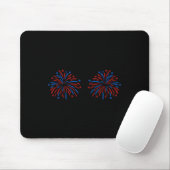 Funny Usa Fireworks Couple Just Here For The Firew Mousepad (Mit Mouse)
