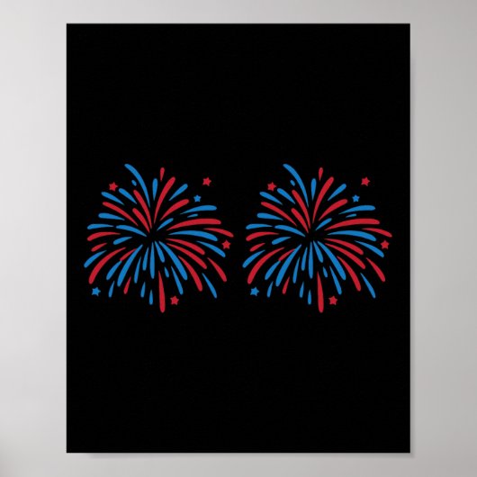 Funny Usa Fireworks Couple Just Here For The Firew Poster (Vorne)