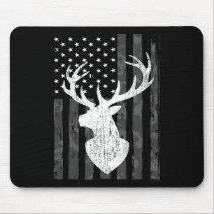 Funny Usa Flag Camouflage Whitetail Buck Deer Hunt Mousepad