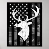 Funny Usa Flag Camouflage Whitetail Buck Deer Hunt Poster (Vorne)