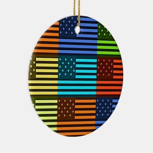 Funny USA Flag Keramik Ornament (Rechts)