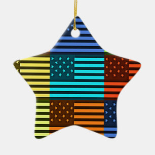 Funny USA Flag Keramikornament