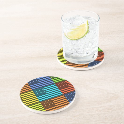 Funny USA Flag Sandstein Untersetzer (Seite)