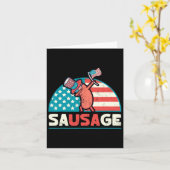 Funny Usa Wurst Patriotic 4. Juli Karte (Gelbe Blume)
