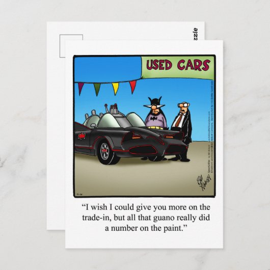 Funny Used Car Spaß Postcard Postkarte (Vorne/Hinten)