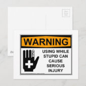 Funny Using while Stupid Postkarte (Vorne/Hinten)