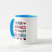 Funny V ist für Virtual Reality Valentine's Day Gi Tasse (Vorderseite Links)