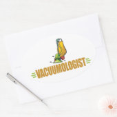 Funny Vacuuming Ovaler Aufkleber (Umschlag)