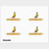 Funny Vacuuming Ovaler Aufkleber (Blatt)