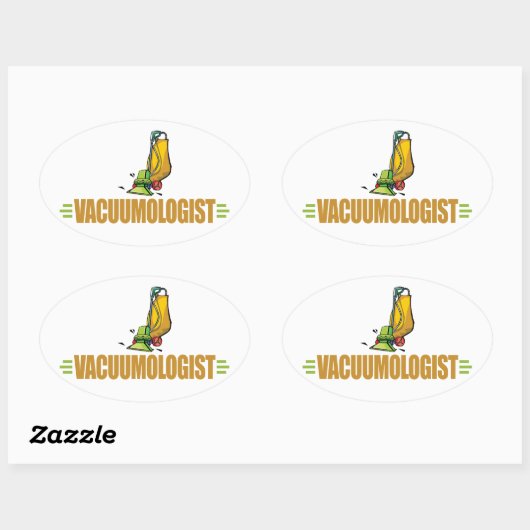 Funny Vacuuming Ovaler Aufkleber (Blatt)