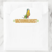 Funny Vacuuming Ovaler Aufkleber (Tasche)
