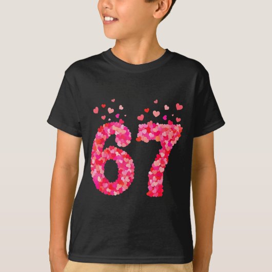 Funny Valentine 6 7 Meme Boy Six Seven Hearts Gen  T-Shirt (Vorderseite)