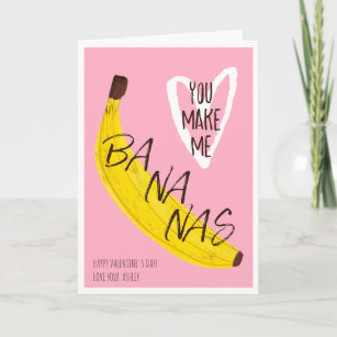 Funny Valentine Bananen zitieren 3 Fotos Collage Karte
