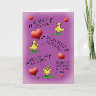 Funny Valentine Cards: Vogel-Wurm Valentine Feiertagskarte