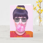 Funny Valentine Cool Lady Chewing Gum Karte (Gelbe Blume)