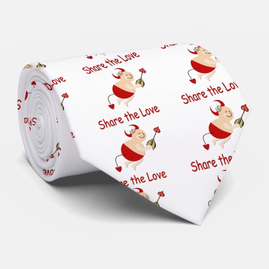 Funny Valentine Cupid Devil Krawatte (Gerollt)