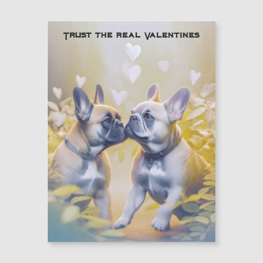Funny Valentine French Bulldog Liebhaber Magnetkarte (Vorderseite)