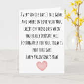 Funny Valentine ich bin mehr in Liebe mit dir Karte (Gelbe Blume)